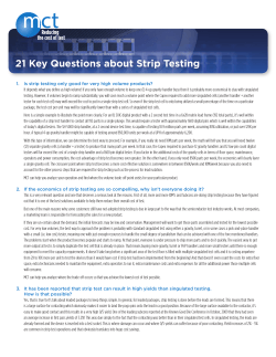 21 Key Questions about Strip Testing