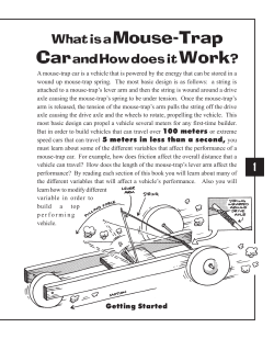 Mouse-Trap Car Work What is a