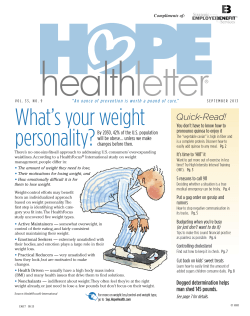 health letter What’s your weight personality?
