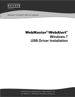 WebMaster /WebAlert Windows 7 USB Driver Installation
