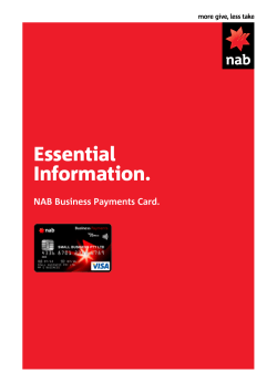 Essential Information. NAB Business Payments Card.