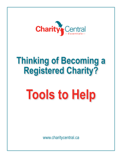Tools to Help Thinking of Becoming a Registered Charity?