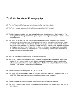 Truth &amp; Lies about Pornography