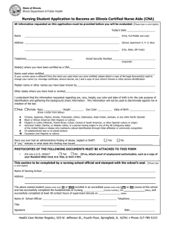 Nursing Student Application to Become an Illinois Certified Nurse Aide...  (