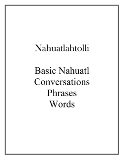 Nahuatlahtolli Basic Nahuatl Conversations