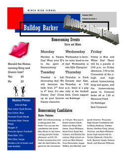 Bulldog Barker Homecoming Events Monday Wednesday
