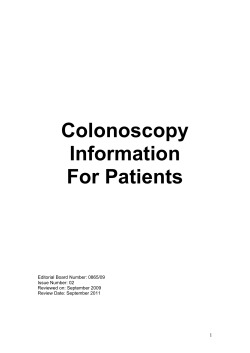 Colonoscopy Information For Patients