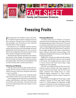 Freezing Fruits F Family and Consumer Sciences Packaging Materials