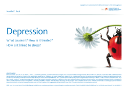 Depression What causes it? How is it treated? Martin E. Keck