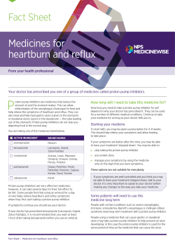 Medicines for heartburn and reflux Fact Sheet