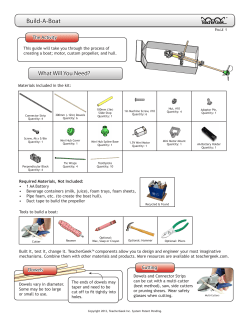 Build-A-Boat The Activity Materials included in the kit: