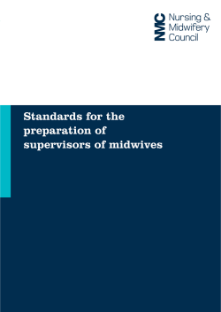 Standards for the preparation of supervisors of midwives 1