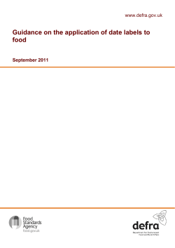 Guidance on the application of date labels to food  www.defra.gov.uk