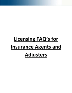 Licensing FAQ’s for Insurance Agents and Adjusters