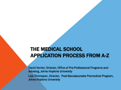 THE MEDICAL SCHOOL APPLICATION PROCESS FROM A-Z