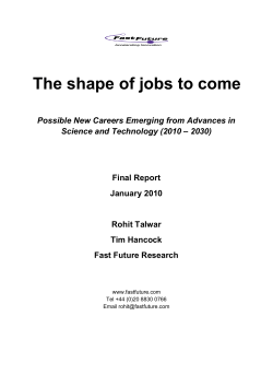 The shape of jobs to come  – 2030)