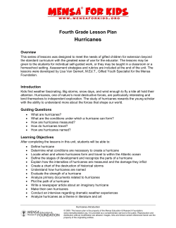 Hurricanes Fourth Grade Lesson Plan  Overview