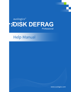 DISK DEFRAG Help Manual auslogics