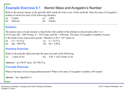Example Exercise 9.1 Atomic Mass and Avogadro’s Number