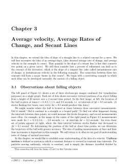 Chapter 3 Average velocity, Average Rates of Change, and Secant Lines