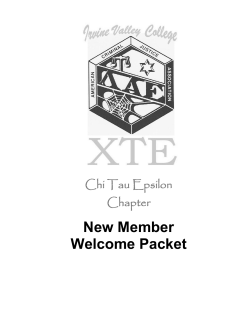 New Member Welcome Packet Chi Tau Epsilon Chapter
