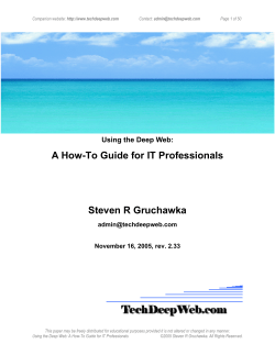 A How-To Guide for IT Professionals Steven R Gruchawka
