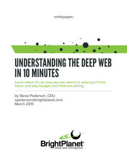 Understanding the deep Web in 10 MinUtes -whitepaper-