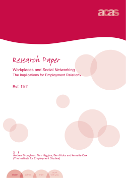 Research Paper Workplaces and Social Networking  The Implications for Employment Relations