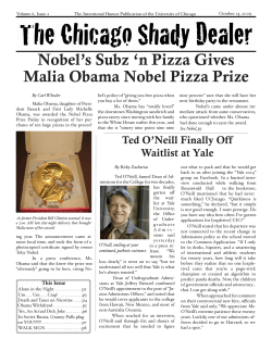 Nobel’s Subz ‘n Pizza Gives Malia Obama Nobel Pizza Prize