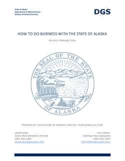 HOW TO DO BUSINESS WITH THE STATE OF ALASKA