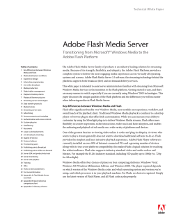 Adobe Flash Media Server Transitioning from Microsoft® Windows Media to the