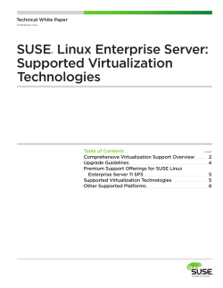 SUSE Linux Enterprise Server: Supported Virtualization Technologies