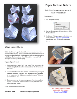 Paper Fortune Tellers Activities for conversation and other social skills