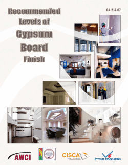 Gypsum Board Recommended Levels of