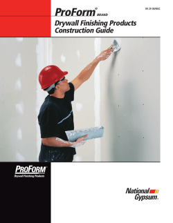 ProForm Drywall Finishing Products Construction Guide BRAND