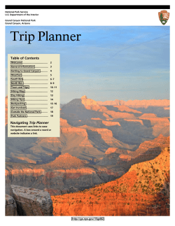 Trip Planner Table of Contents