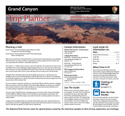 Trip Planner Page Title Grand Canyon December, 2010 – November, 2011