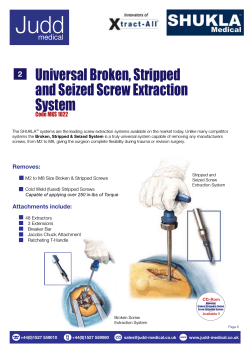 Judd Universal Broken, Stripped and Seized Screw Extraction System