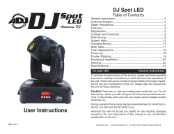 DJ Spot LED Table of Contents