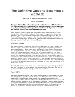 The Definitive Guide to Becoming a WCFM DJ