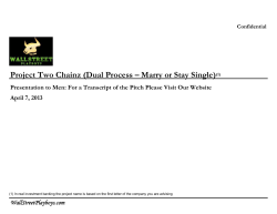 Project Two Chainz (Dual Process – Marry or Stay Single) Confidential