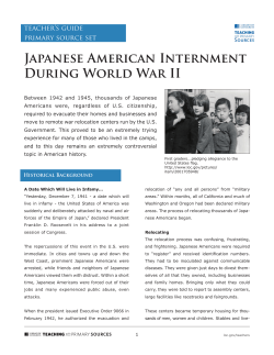 Japanese American Internment During World War II teacher’s guide primary source set