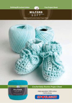 Crochet Baby Booties Project Sheet • 4ply equivalent 100% cotton