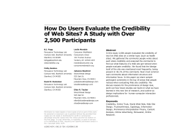 How Do Users Evaluate the Credibility 2,500 Participants Abstract