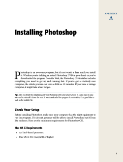 P  a Installing Photoshop