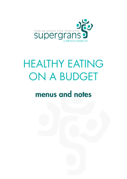 HealtHy eating on a Budget supergrans menus and notes