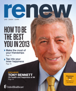 How to be tHe best you in 2013 Tony BenneTT