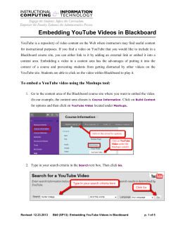 Embedding YouTube Videos in Blackboard