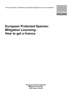 European Protected Species: Mitigation Licensing - How to get a licence