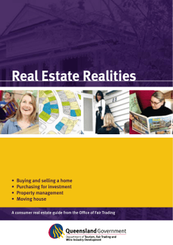Real Estate Realities •  Buying and selling a home